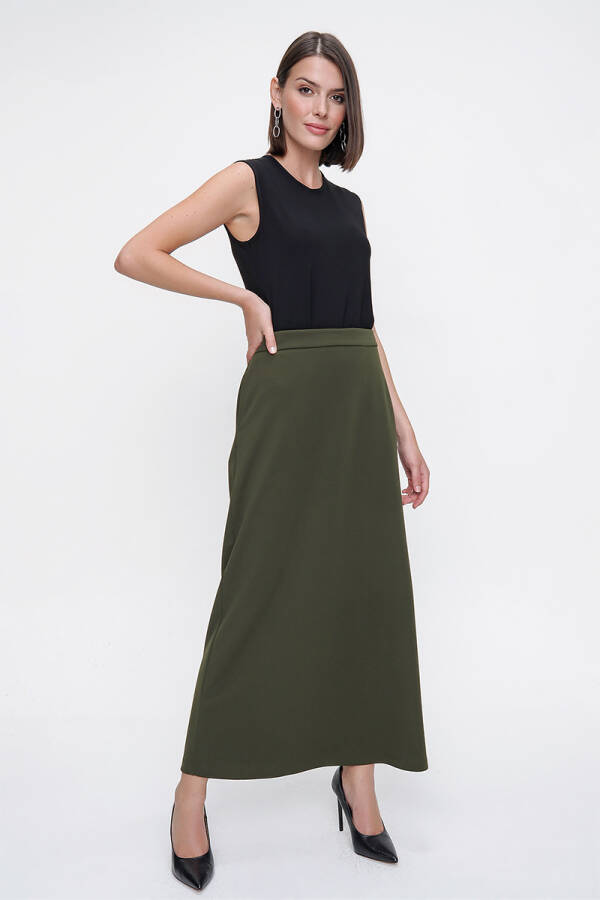 Yeşil Esnek Kumaş Etek - 9