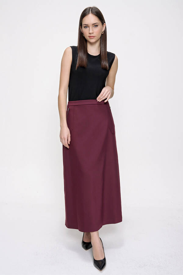 Mürdüm Fermuar Detaylı Spor Etek - 1