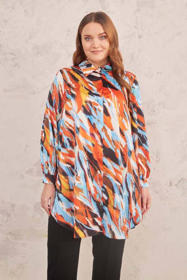 Mavi Desenli Tunik - 4