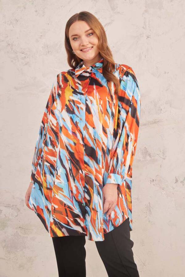 Mavi Desenli Tunik - 5