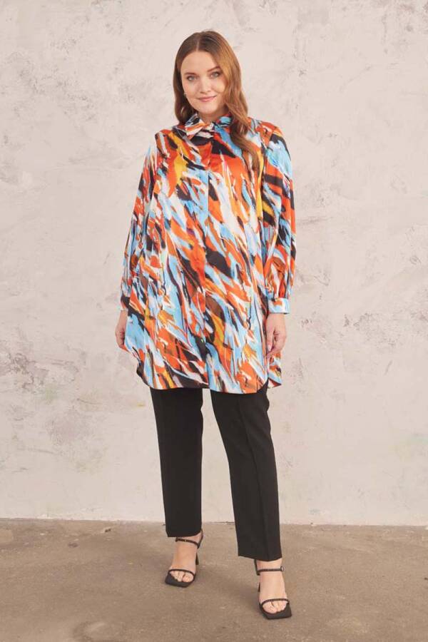 Mavi Desenli Tunik - 1