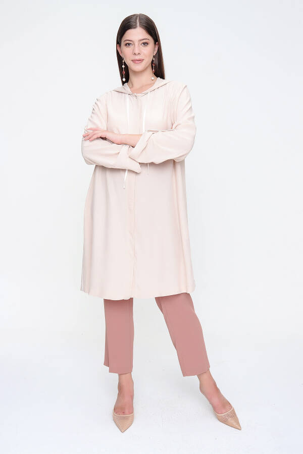 Taş Kapüşonlu Manşeti Apolet Detaylı Tunik - 2