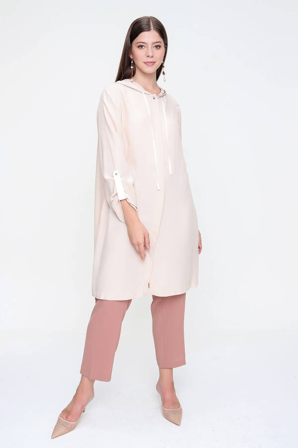 Taş Kapüşonlu Manşeti Apolet Detaylı Tunik - 3