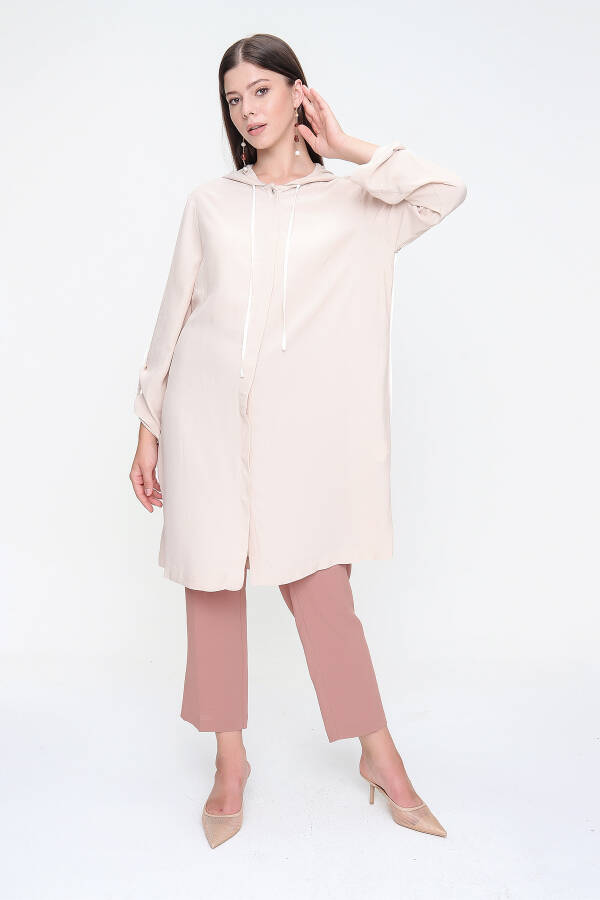 Taş Kapüşonlu Manşeti Apolet Detaylı Tunik - 4