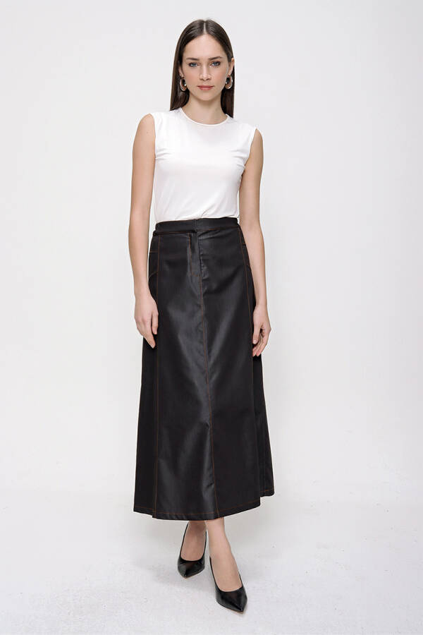 Siyah Denim Etek - 1