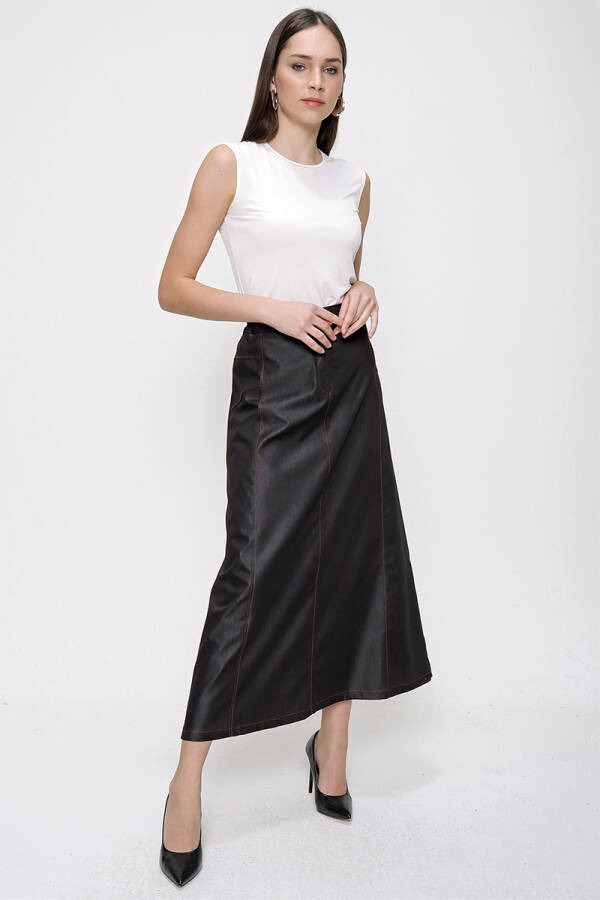 Siyah Denim Etek - 3