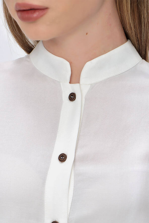 Beyaz Hakim Yaka Tunik - 5