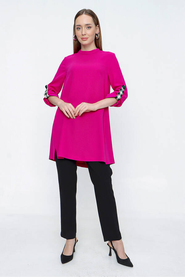 Fuşya Apolet Detaylı Tunik - 1