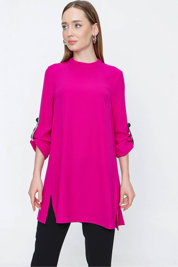 Fuşya Apolet Detaylı Tunik - 2