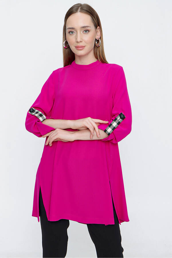 Fuşya Apolet Detaylı Tunik - 4
