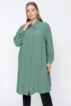 Yeşil Yaka Detaylı Klasik Tunik - 2