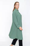 Yeşil Yaka Detaylı Klasik Tunik - 3