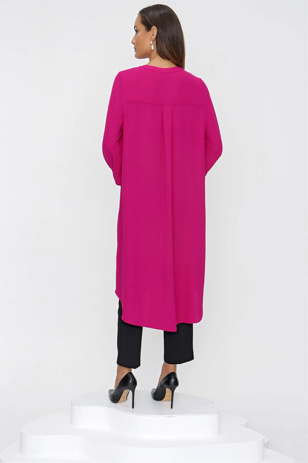 Fuşya Yarım Patlı Tunik - 6