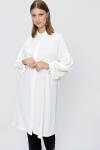 Ekru Kolları Büzgü Detaylı Tunik - 1