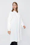 Ekru Kolları Büzgü Detaylı Tunik - 5