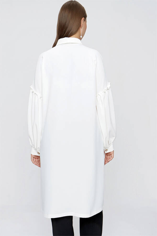 Ekru Kolları Büzgü Detaylı Tunik - 6