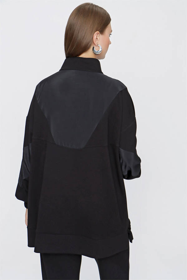 Siyah Örme Garnili Spor Sweat - 6