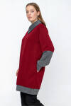 Bordo Örme Kumaş Fermuarlı Detaylı Sweat - 4