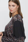 Siyah Ribana Yaka Desenli Tunik - 5