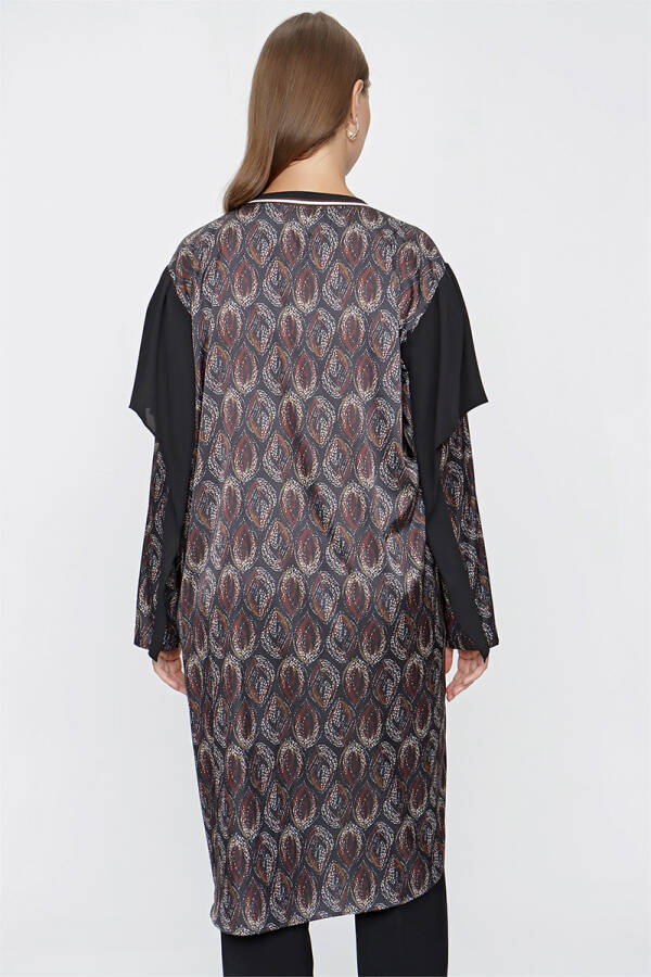 Siyah Ribana Yaka Desenli Tunik - 6
