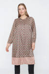 Camel Hakim Yaka Desenli Tunik - 4