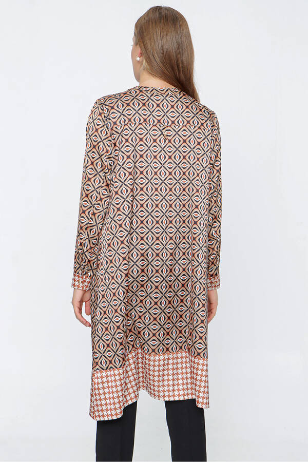 Camel Hakim Yaka Desenli Tunik - 6