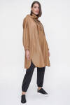 Camel Kapüşonlu Üstten Giyilen Yağmurluk - 3