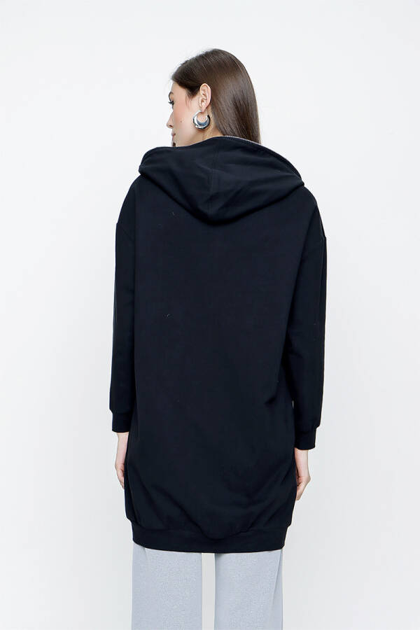 Siyah Önden Fermuarlı Sweat - 6