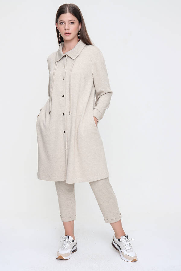 Bej Melanjlı Örme Kap - 4