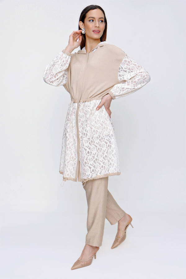 Ekru Dantel Garnili Kap - 2