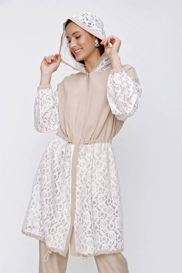 Ekru Dantel Garnili Kap - 3