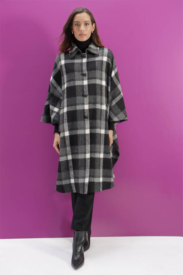 Antrasit Gömlek Yaka Pelerin - 1