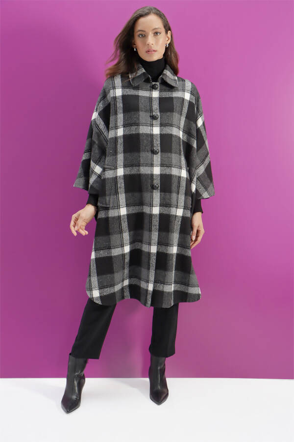 Antrasit Gömlek Yaka Pelerin - 4