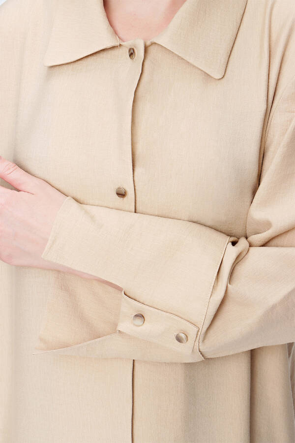 Bej Manşeti Apolet Detaylı Kap - 5