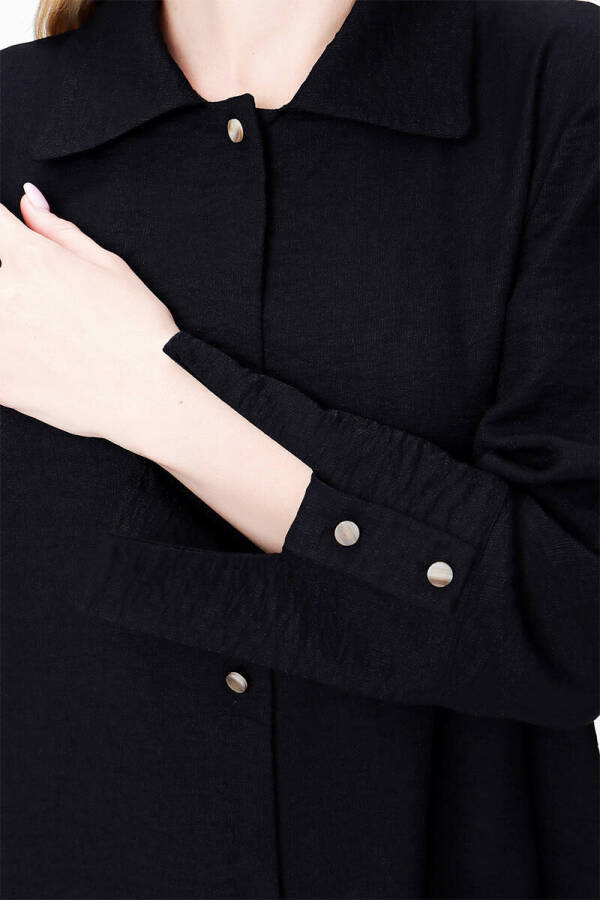 Siyah Manşeti Apolet Detaylı Kap - 5