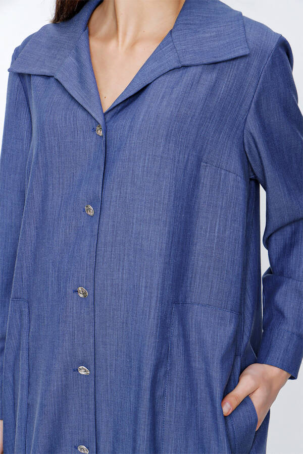 Mavi Tencel Kumaş Kap - 4