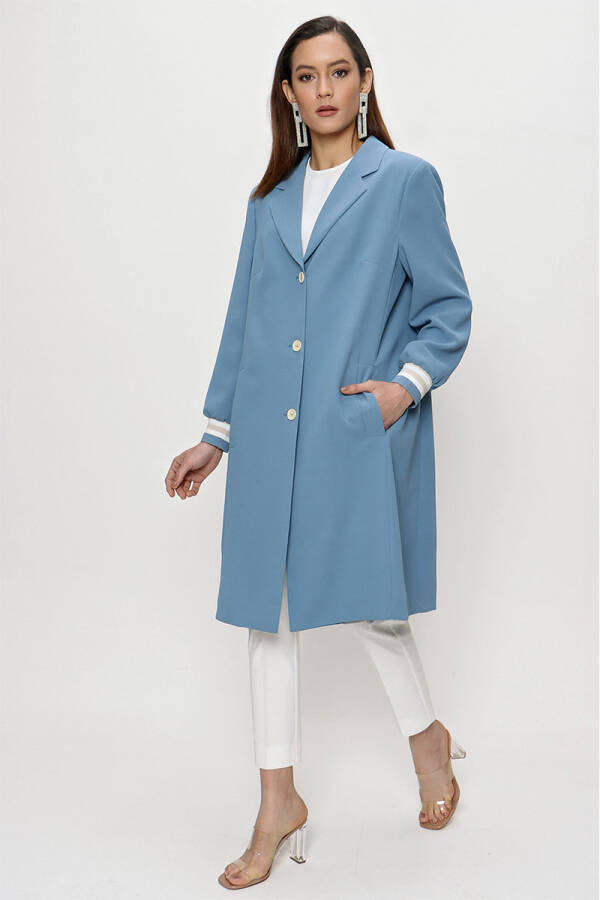 Mavi Ribana Detaylı Kap - 2