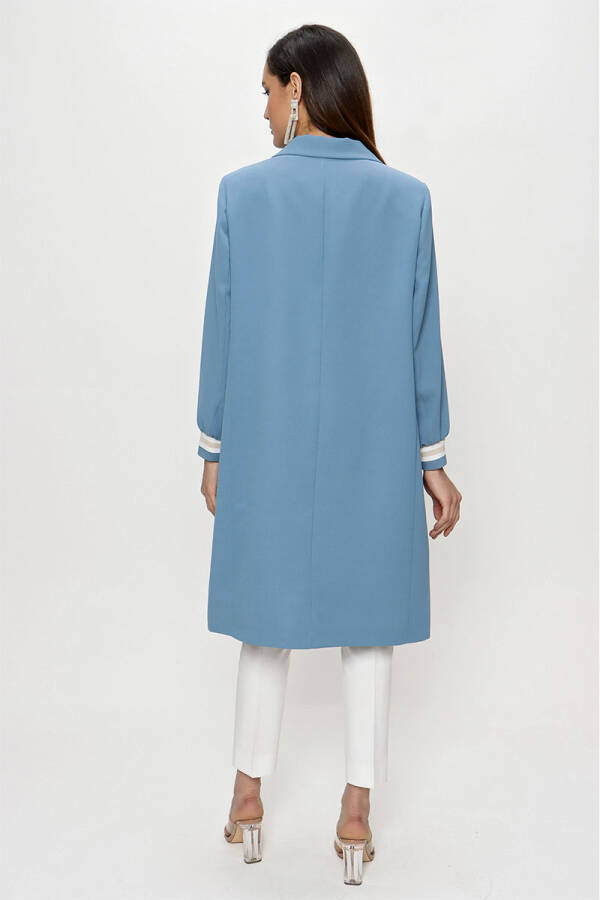 Mavi Ribana Detaylı Kap - 6