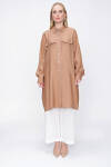 Camel Kontrast Dikiş Detaylı Rahat Kesim Kap - 2
