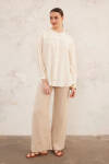 Ekru Hakim Yaka Bluz - 2