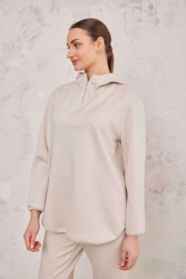 Taş Kapüşonlu Sweat - 2