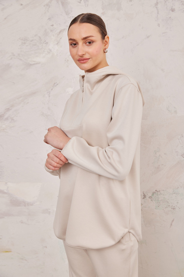 Taş Kapüşonlu Sweat - 4