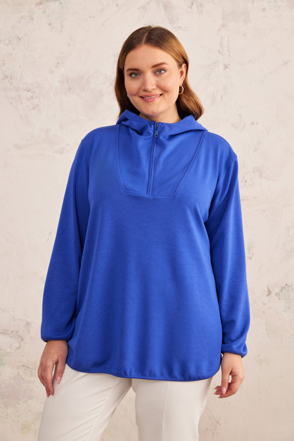 Saks Kapüşonlu Sweat - 3