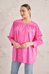 Fuşya Robadan Büzgülü Cotton Bluz - 2