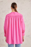 Fuşya Robadan Büzgülü Cotton Bluz - 6