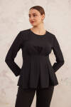 Siyah Belden Oturan Bluz - 3