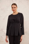 Siyah Belden Oturan Bluz - 7