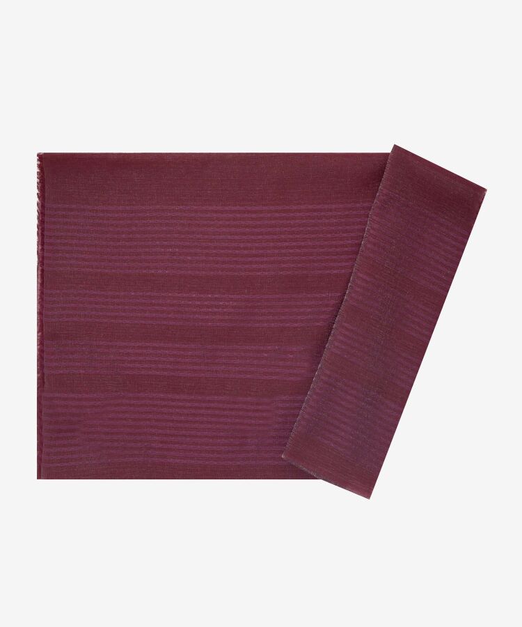 Bordo 75X190 CM Çizgili Stil Şal - 1