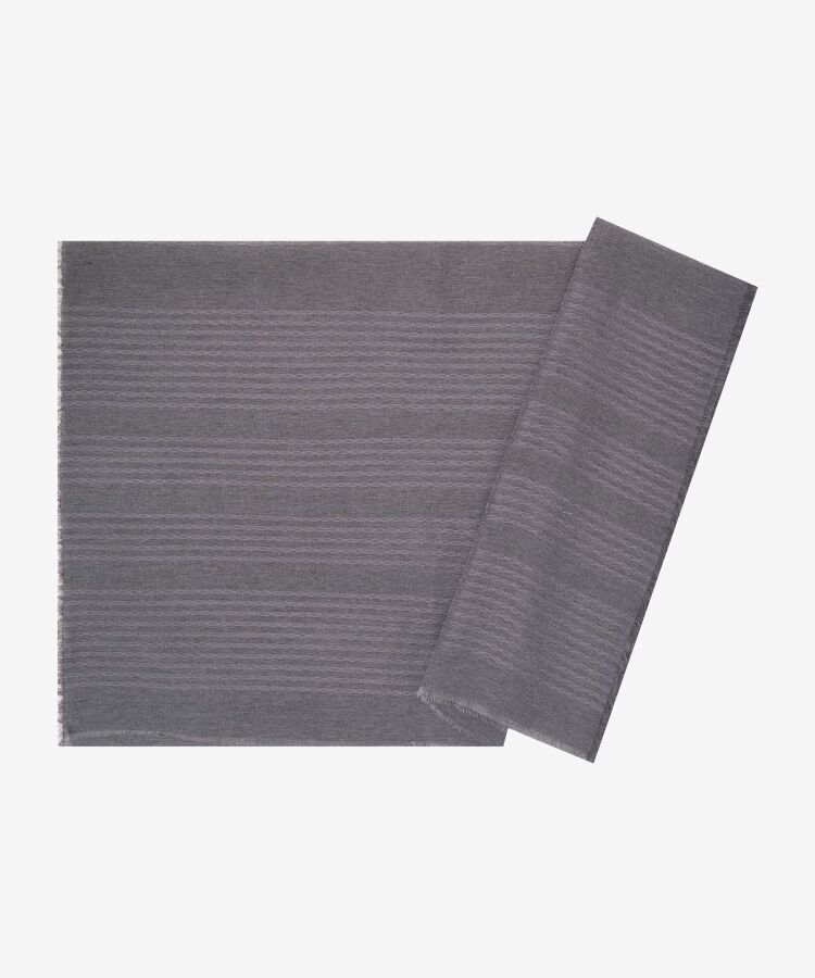 Gri 75X190 CM Çizgili Stil Şal - 1