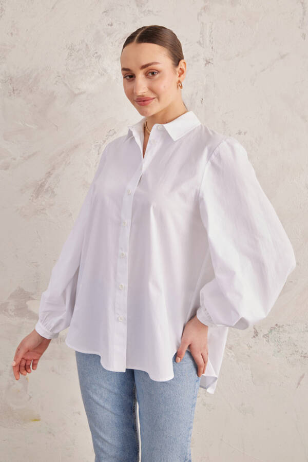 Beyaz Cotton Bluz - 4